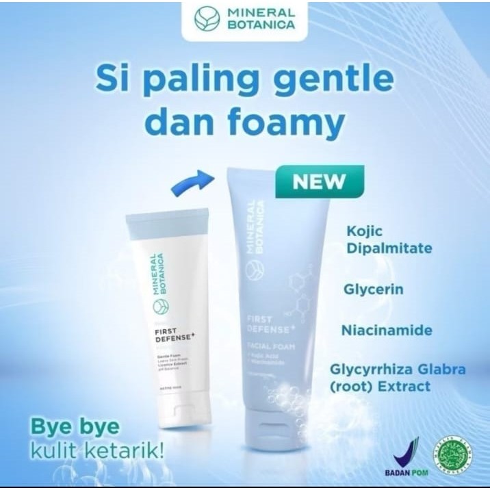 Face Wash Mineral Botanica Biru First Defense 100g Facial Foam Mineral Botanica Mencerahkan Kulit