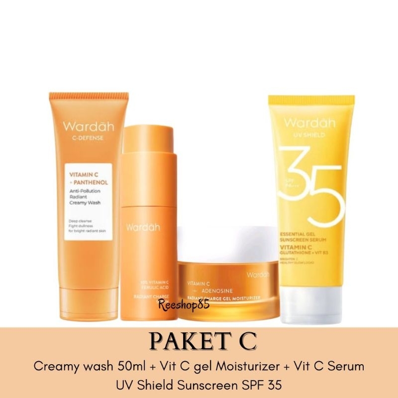 WARDAH Paket Vitamin C Radiant Charge | Skincare Wardah 1 Set Lengkap