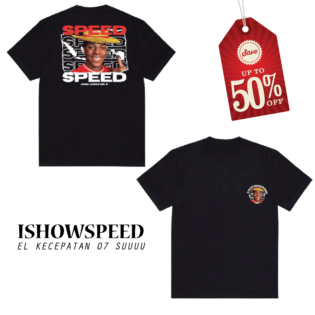 Scardems Kaos/Baju Pria Lengan Pendek - IshowSpeed T-shirt