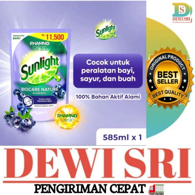 SUNLIGHT Biocare Nature Blueberries Rhamno Clean Kemasan 585ml.