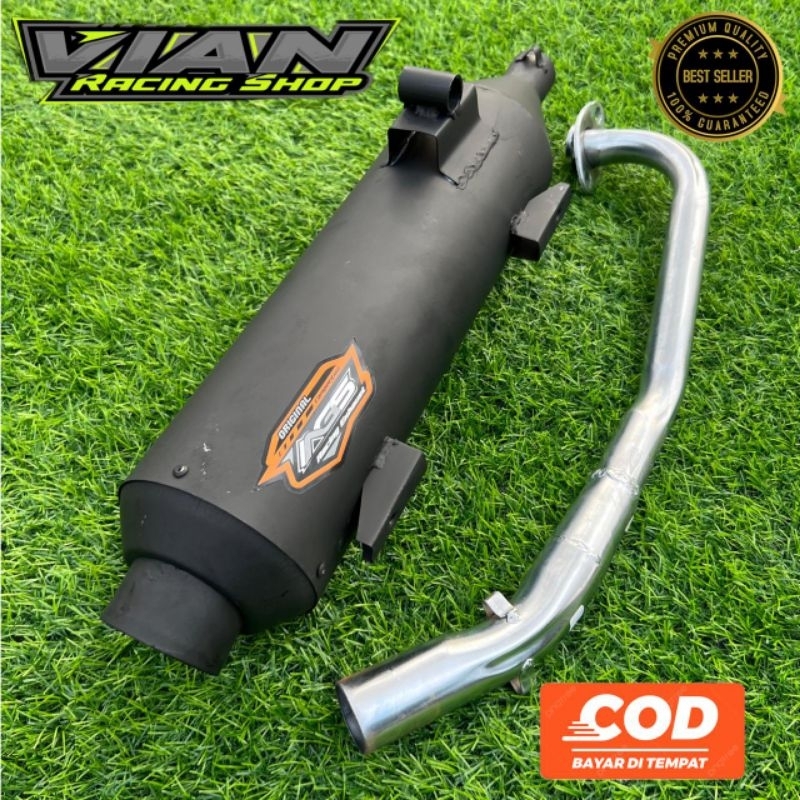 Knalpot standar racing metik knalpot tusgigi metik full set bahan tebal anti karat sudah lapis cat a
