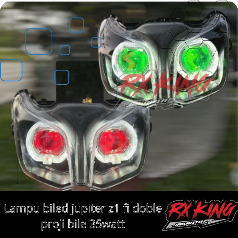 LAMPU DEPAN JUPITER Z1 FI PROJI  BILLED 35WAT PLUS REFLEKTOR