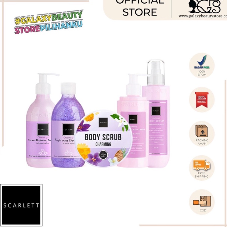 Super Produsen  SCARLETT PAKET WHITENING BODY CHARMING SERIES  PAKET PEMUTIH BADAN SCARLETT  PAKET B