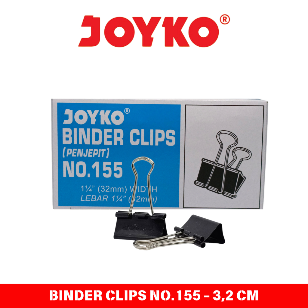 

Klip Binder JOYKO No 155 Clip Penjepit Kertas - 1 Dus 12 Pcs