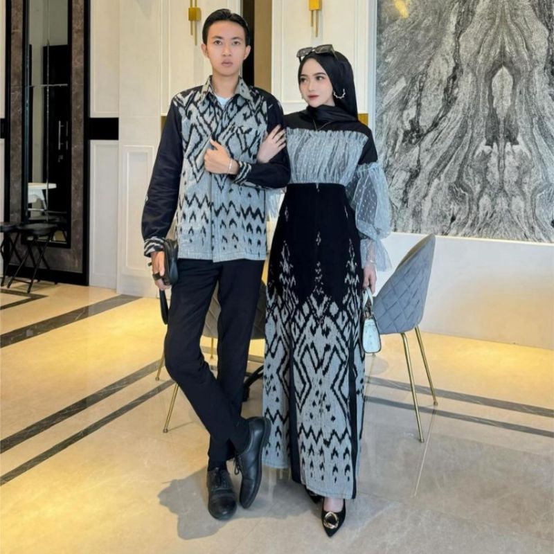 BAJU COUPLE TENUN - DRESS RAHAYU COUPLE - BAJU LAMARAN SARIMBIT - COUPLE KONDANGAN