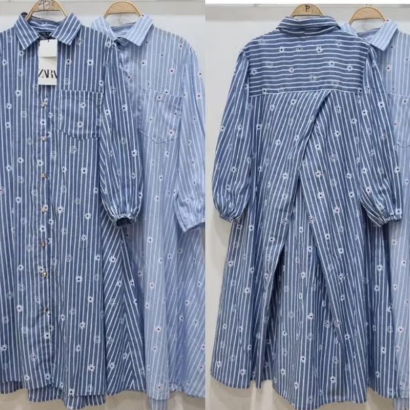 ATASAN TUNIK ZARA SALUR KATUN JEPANG PREMIUM LONG TUNIK SALUR ZARA