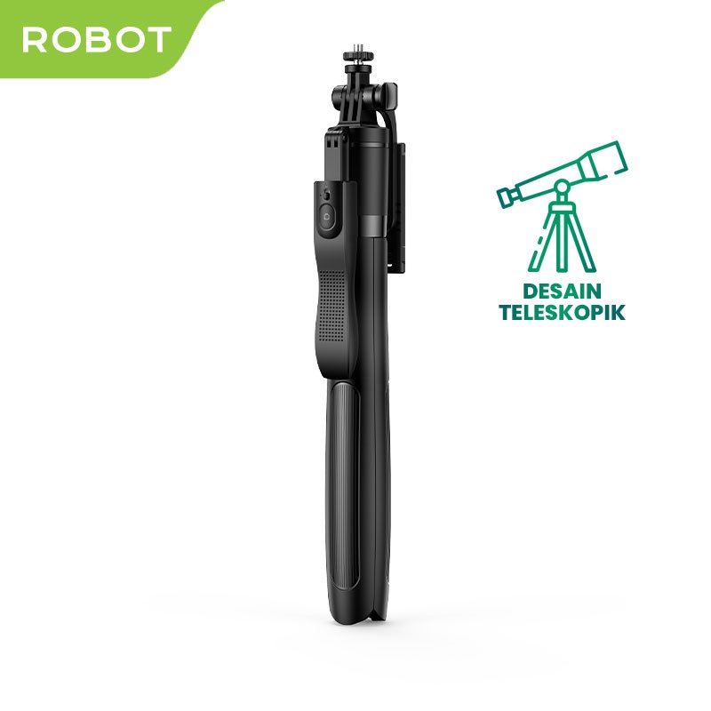 ROBOT Tripod RT-S03 Rotatable 360° Black HP Kamera/Gopro Tongsis Teleskopik  Portable153mm With Remo