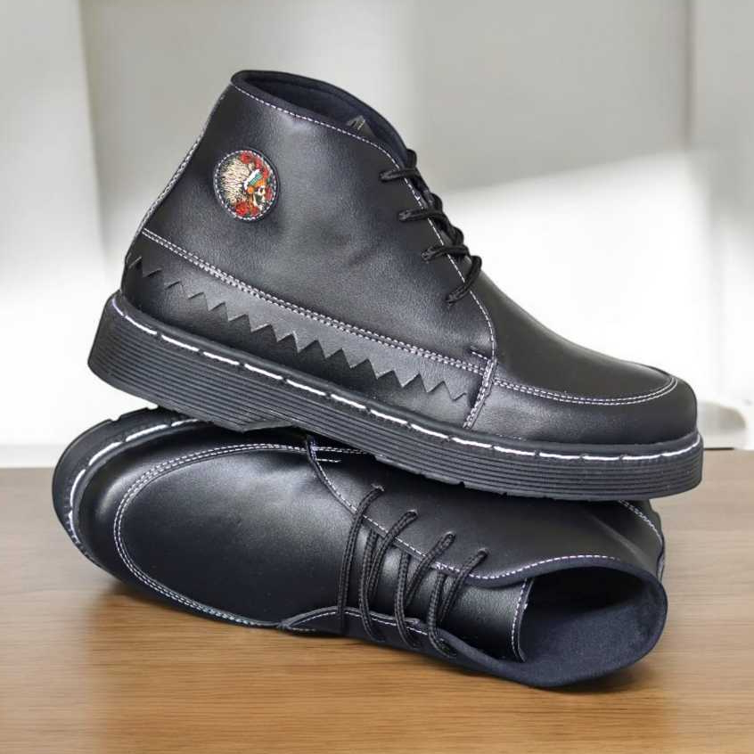 INDIAN Sepatu Pantofel Boots Formal Fashion Kulit Hitam Pria Boot Casual Kerja Pria Original