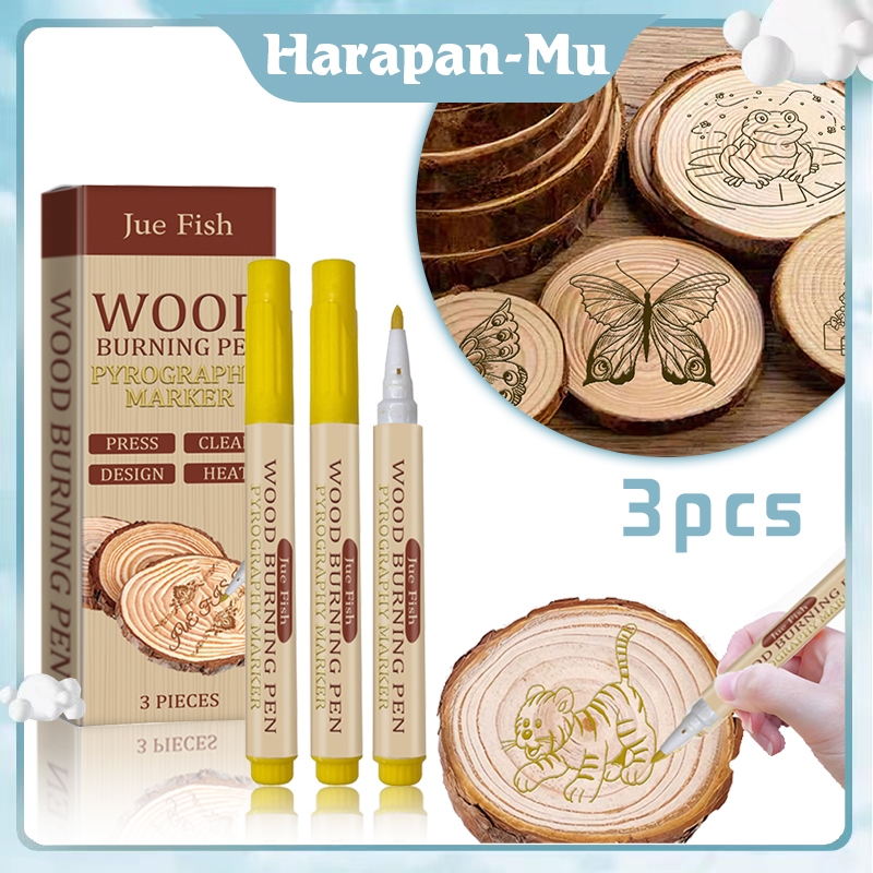 

3pcs Pyrography Wood Burning Pen Alat Gambar Bakar Kayu Alat Lukis Bakar Kayu Pyrography Pen