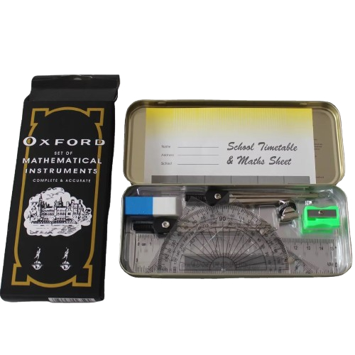

JANGKA Set Oxford (jangka, busur, penggaris, segitiga, siku, dll)