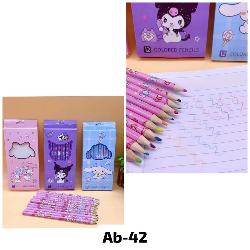 

Pensil warna motif sanrio 1box isi 12pcs