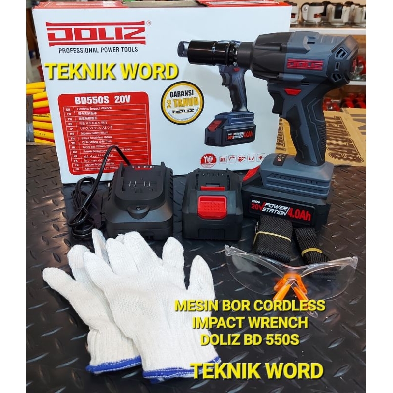 DOLOZ BD 550S MESIN CORDLESS IMPACT WRENCH BRUSHLESS BD550S ALAT PEMBUKA BAUT DOLIZ BD 550S