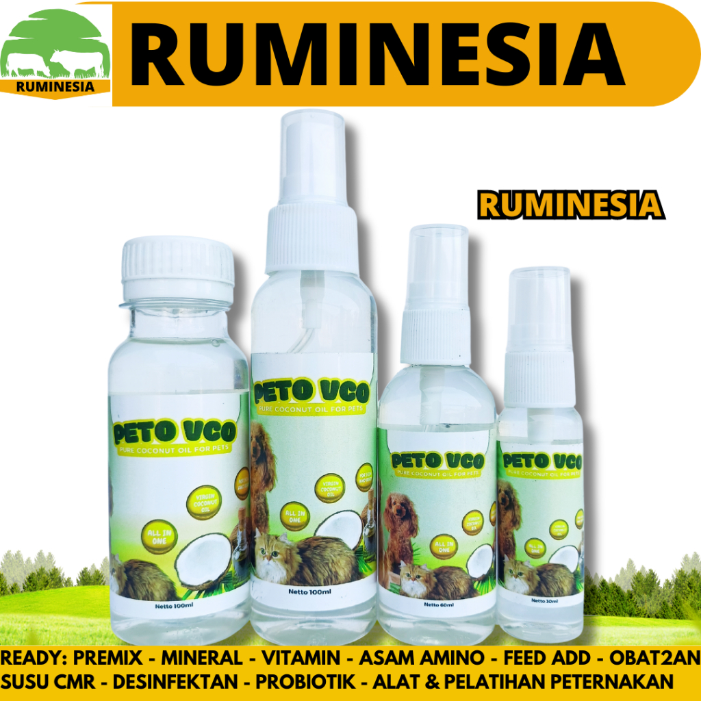 PETO VCO SPRAY - Obat Jamur Scabies Untuk Kucing Anjing Minyak VCO Virgin Coconut Oil