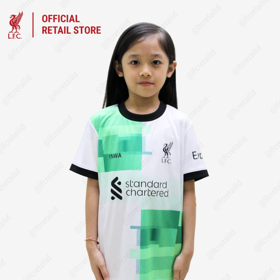 [Kids Away] Liverpool FC 23/24 Supporter Jersey Away Kids White - Official LFC Jersey Original Anak 