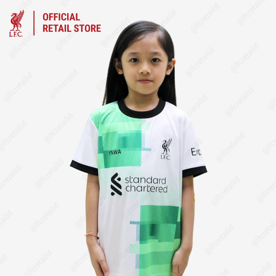 [Kids Away] Liverpool FC 23/24 Supporter Jersey Away Toddler White - Official LFC Jersey Original An