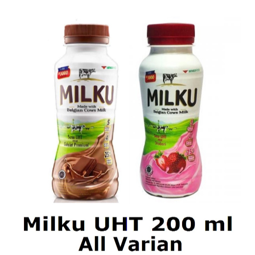 

(Per 5 Btl) Susu Milku 200ml Susu UHT Coklat, Strawberry, Original