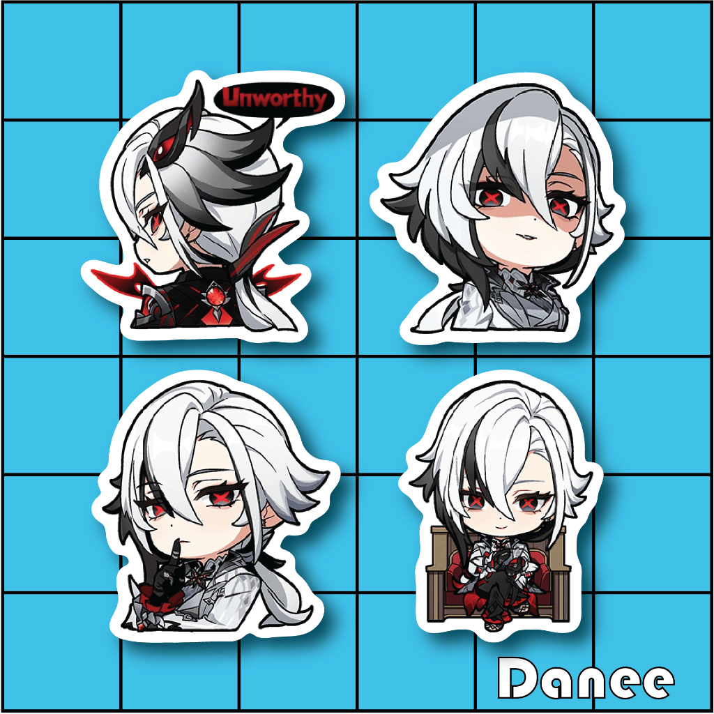 

[Stiker Genshin Impact Vinyl Anti Air] Arlecchino, Stiker Anime Vinyl Tahan Air dan Awet, ukuran +-6 cm