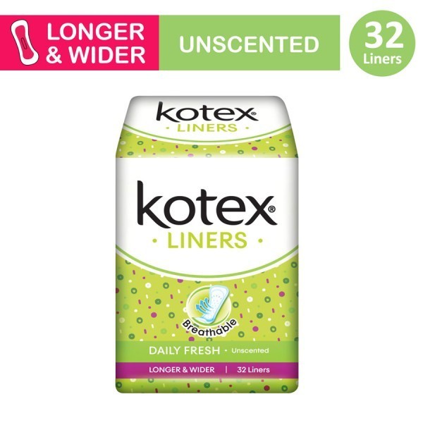 KOTEX FRESH LINER LONGER & WIDER 32"S PANTYLINER PEMBALUT