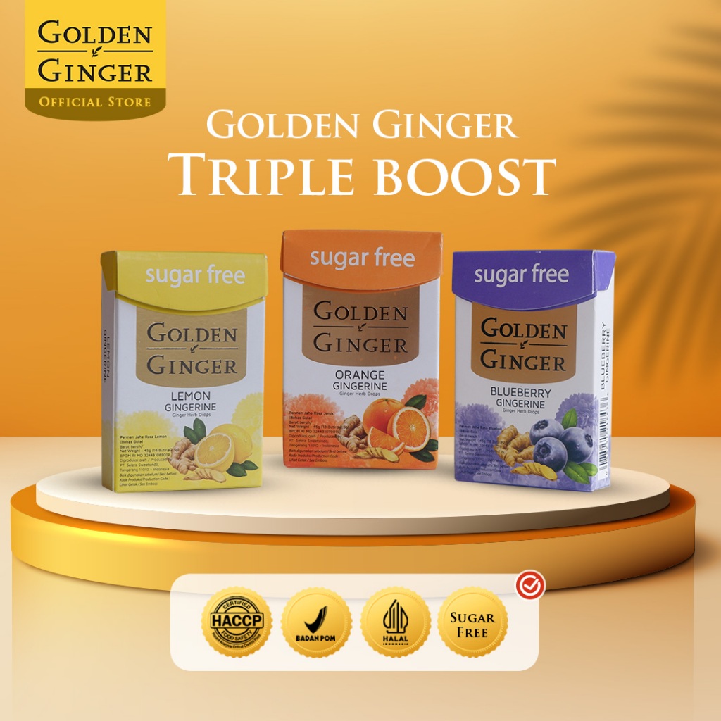 

Golden Ginger Triple Boost (Flip Top) (Blueberry, Lemon, & Orange)