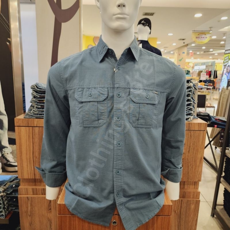 WATCHOUT CASUAL ORIGINAL kemeja pria lengan panjang navy WS302030727
