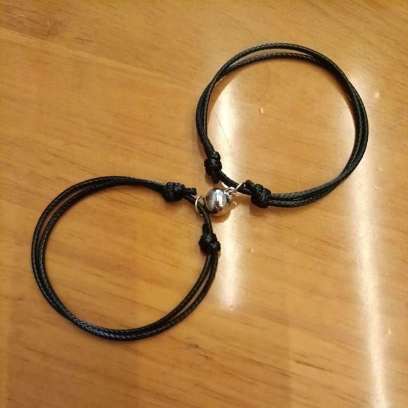 2 PCS Gelang Magnet Couple Gelang Couple Magnet Gelang Hitam Couple Gelang Hitam Magnet Gelang Tali 