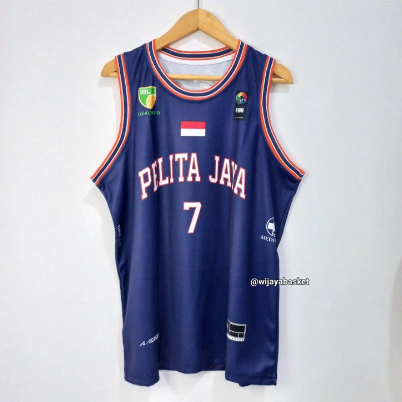 JERSEY BASKET IBL INDONESIA REPRO PELITA JAYA #7 PRASTAWA - BIRU NAVY