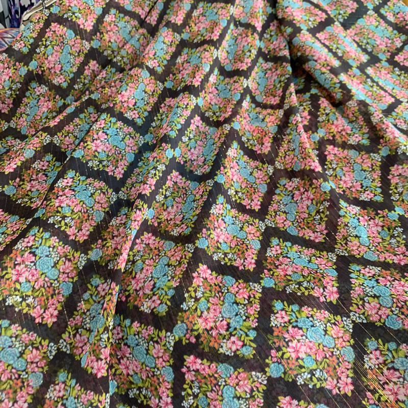 kain sifon yoryu metalic - kain sifon yoryu motif - kain yoryu glitter - kain sifon mid yoryu - kain