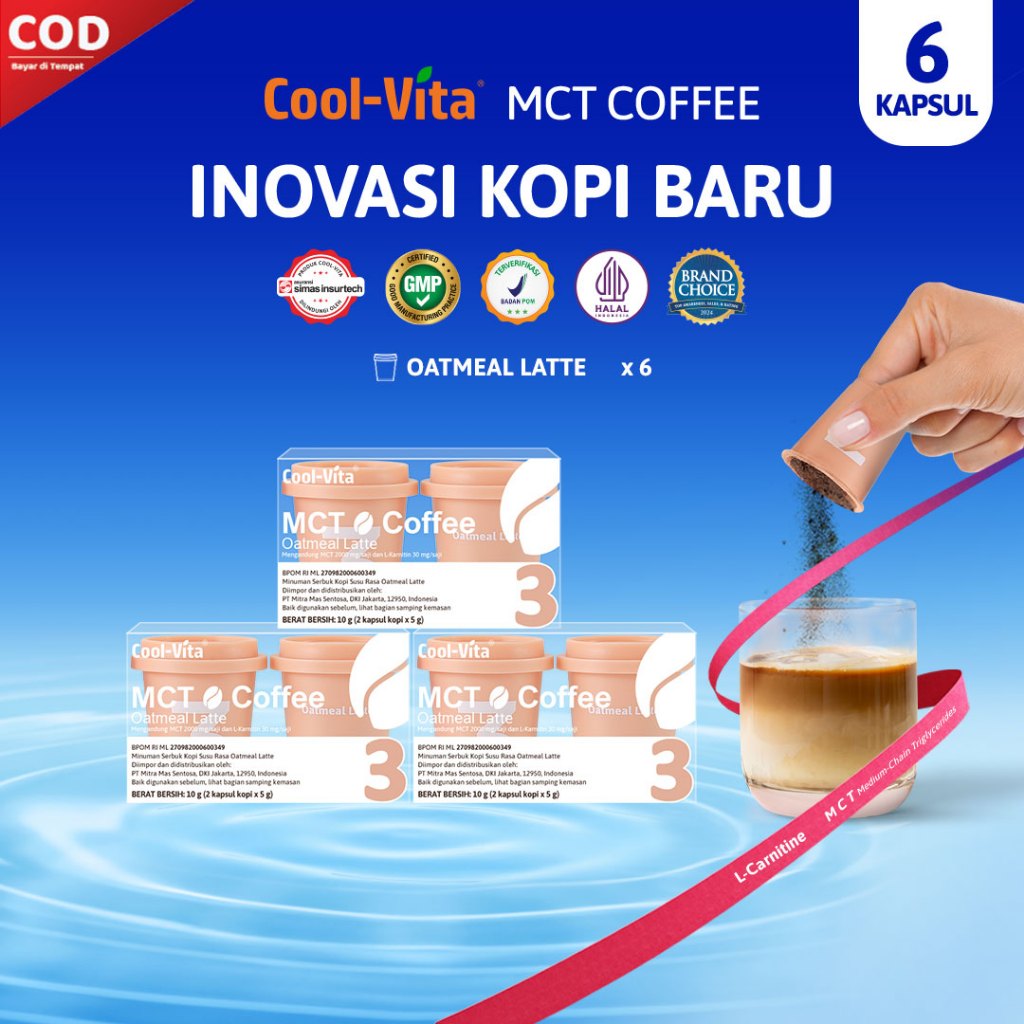 

[3 Box] Coolvita MCT Coffee Capsule Oatmeal Latte Inovasi Kopi Baru
