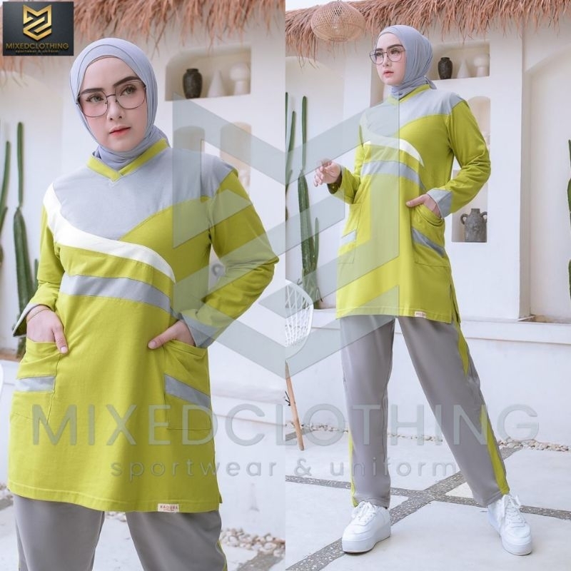 Baju setelan olahraga muslimah tunik wanita/setelan olahraga muslim/baju setelan olahraga wanita