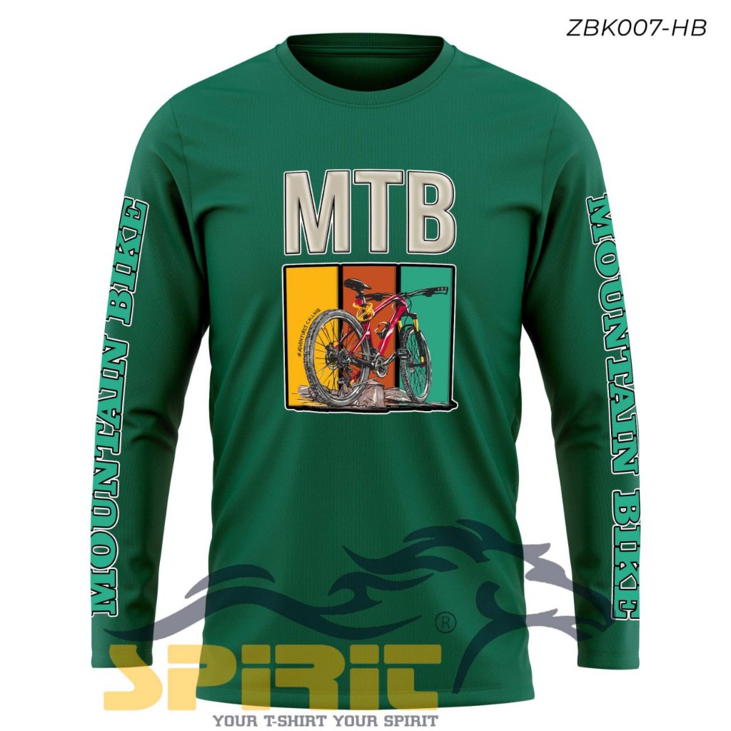 Kaos Sepeda Motif Depan MTB Lengan Panjang Sablon DTF Kaos Katun Combet 24s Distro Premium Jumbo