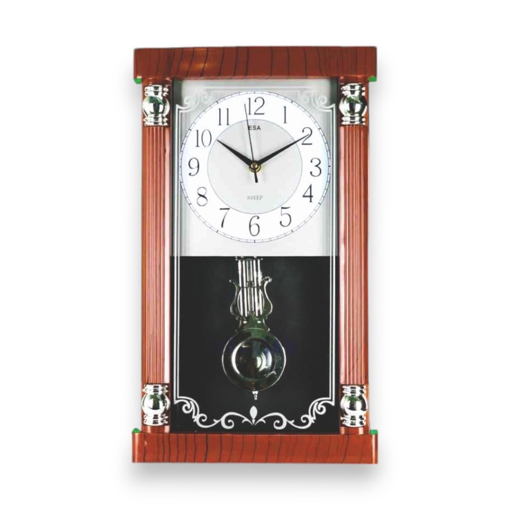 ESA Jam Dinding Bandul Bunyi Lonceng Tiap Jam Silent Movement 3016