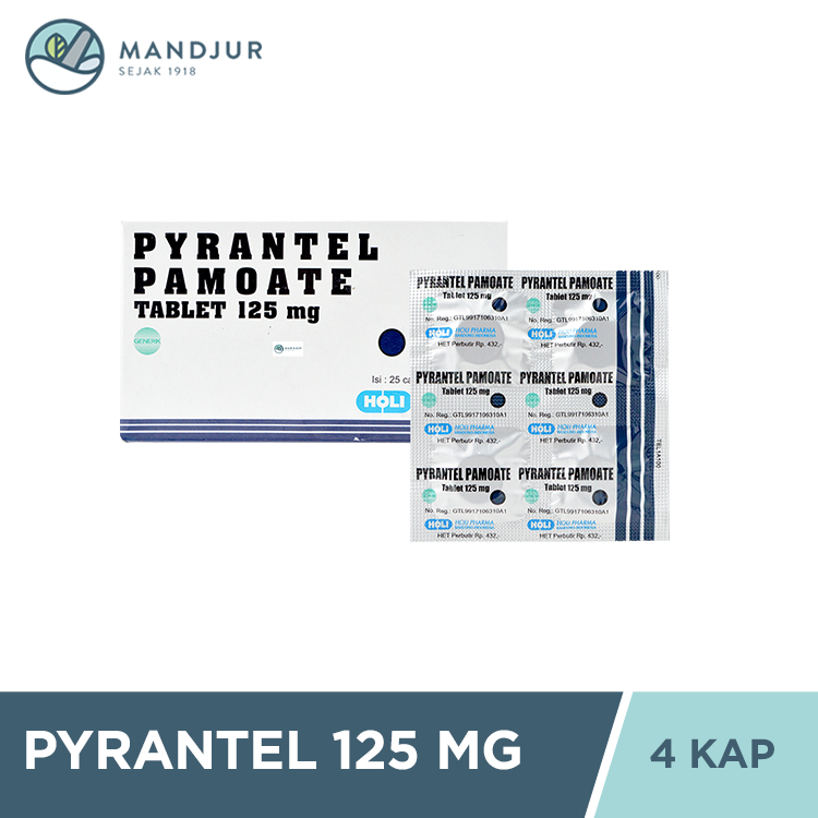 Pyrantel 125 mg 4 Kapsul - Membantu Mengatasi Cacingan
