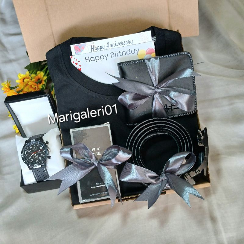 KADO ULANG TAHUN COWOK/HAMPERS COWOK MURAH/KAOS POLOS/KAOS COWOK/GIFT BOX COWOK/KADO ANNIVERSARY/KAD