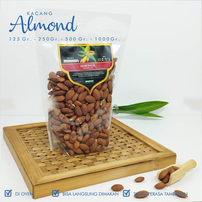 

Almond Kupas Matang Roasted/Oven SIAP MAKAN 500gram