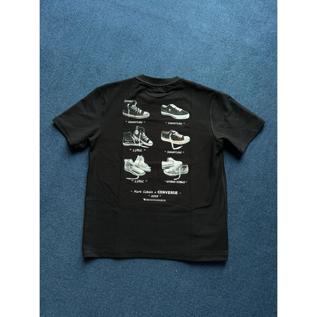SNEAKERSURABAYA MERCH " CONVERSE X KURT COBAIN " TSHIRT 2 IN 1 HEAVY WEIGHT COTTON 230 GSM / KAOS BO