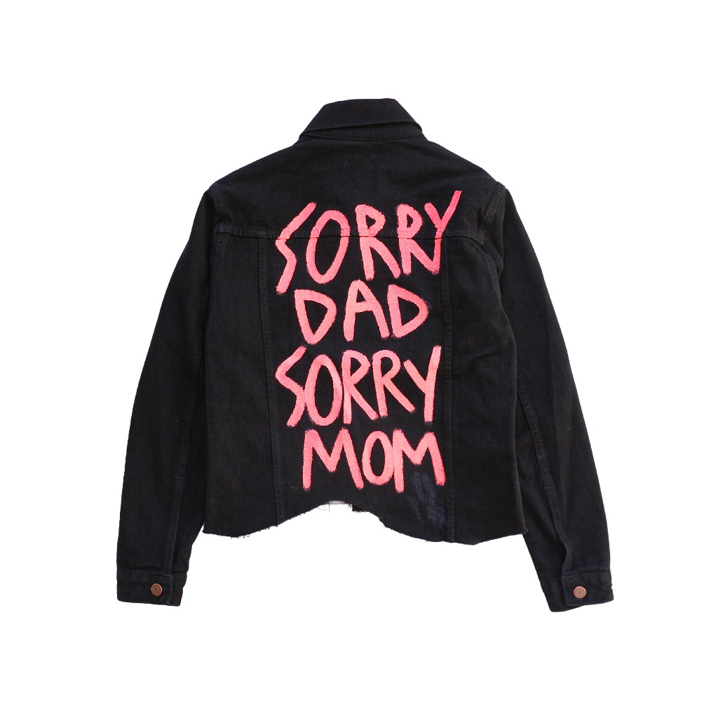 DURCHVOLK VFJJ052 Jaket Jeans Denim Crop Pria Wanita Big Size Hitam