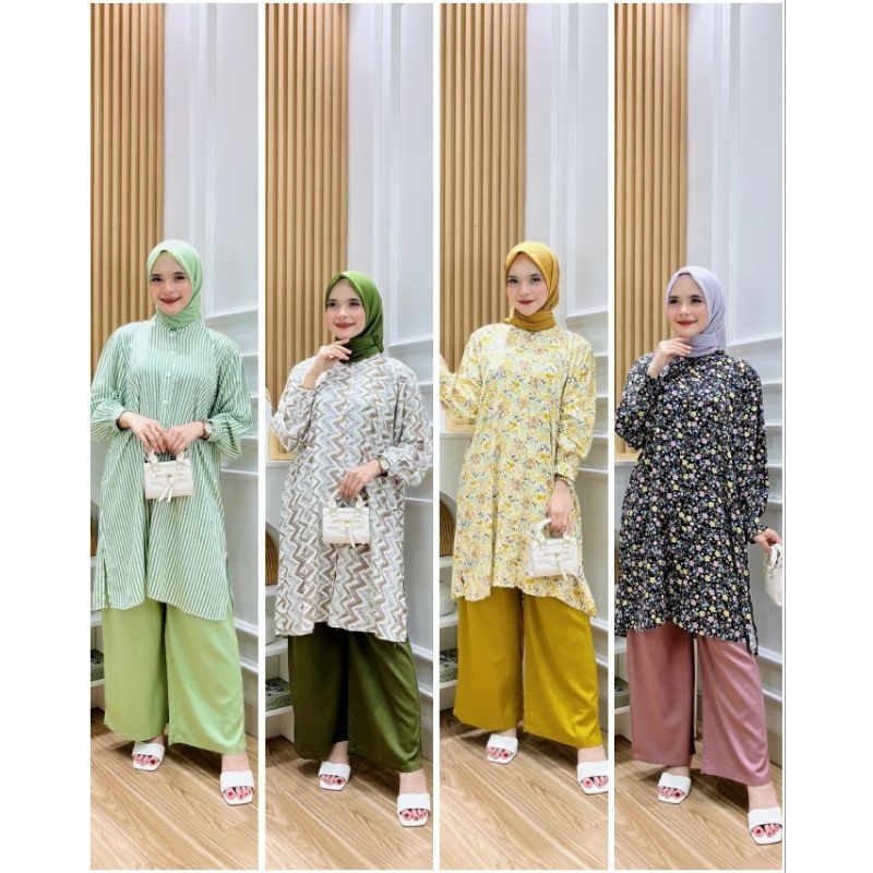 STELAN TUNIK RAYON KOMBINASI TERBARU TWILL RAYON PREMIUM JUMBO