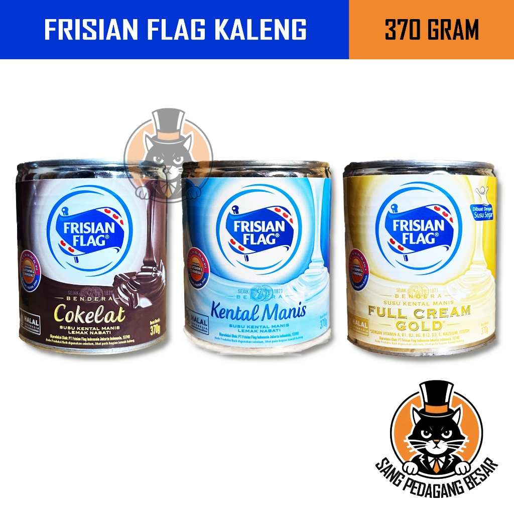 

Frisian Flag / Susu Bendera Kaleng Cokelat Kental Manis Full Cream Gold 370 Gram