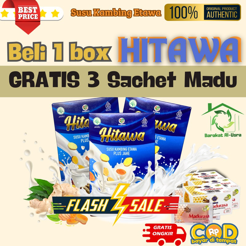 

HITAWA Sachet [1BOX][40Pcs Sachet]KAMBING ETAWA Dengan Jahe Yang Mampu Mengatasi [Asam Urat,Sakit Pinggang,Kesemutan Dll