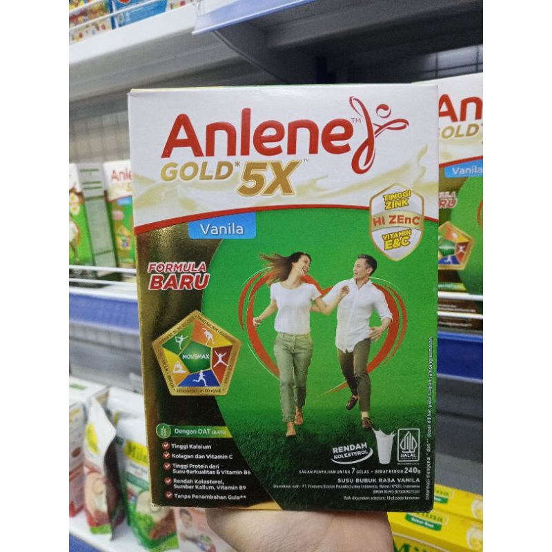 

SUSU ANLENE GOLD 5X rasa VANILA 600gr/240gr