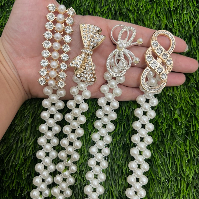 Sabuk mutiara elegant/ikat pinggang mutiara/Ikat pinggang full mutiara/Ikat pinggang fashion