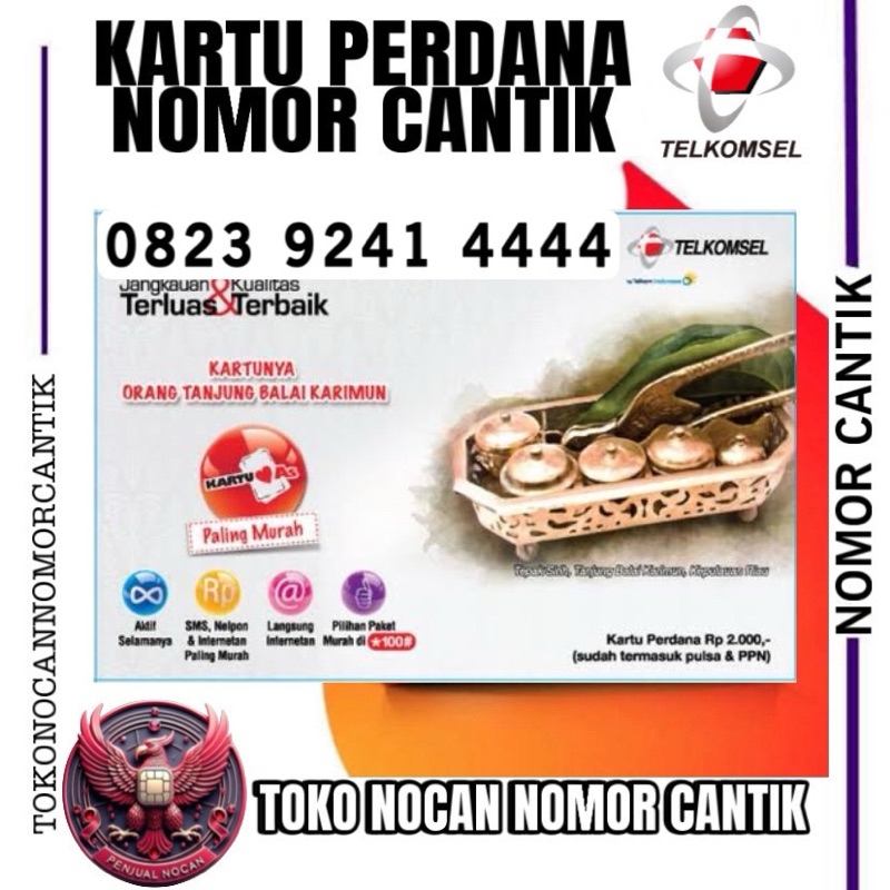 KARTU PERDANA TELKOMSEL AS NOMOR CANTIK QUARTER 4444