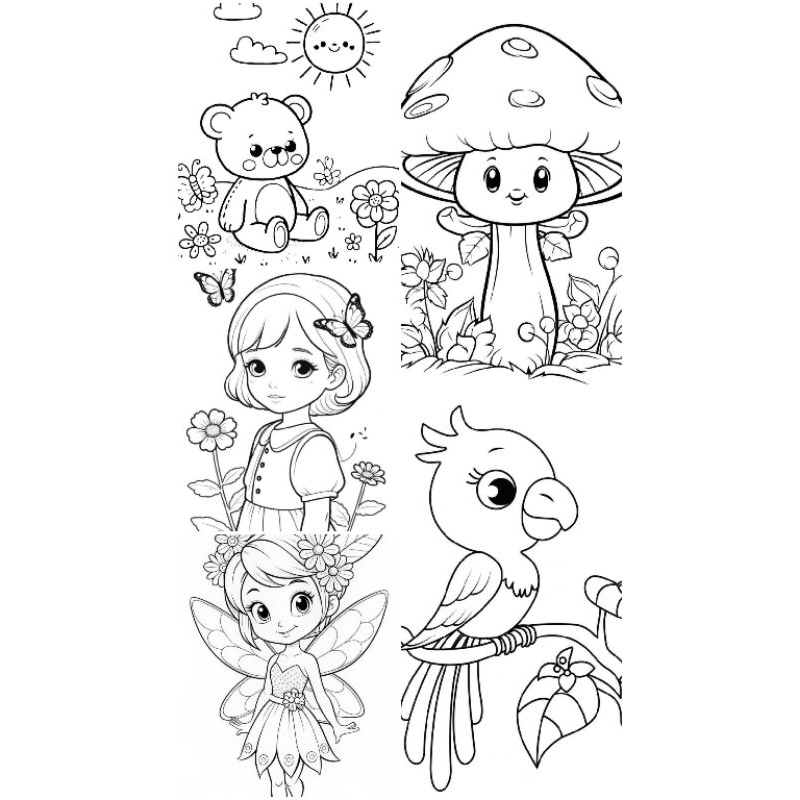 Sketsa Gambar mewarnai kartun cantik