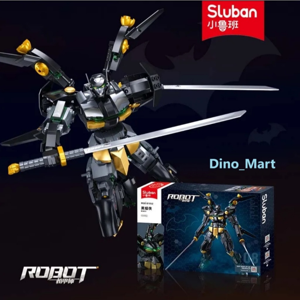 Sluban Brick Mecha Black Bat Hero Robot M38-B1052 - Dino Mart