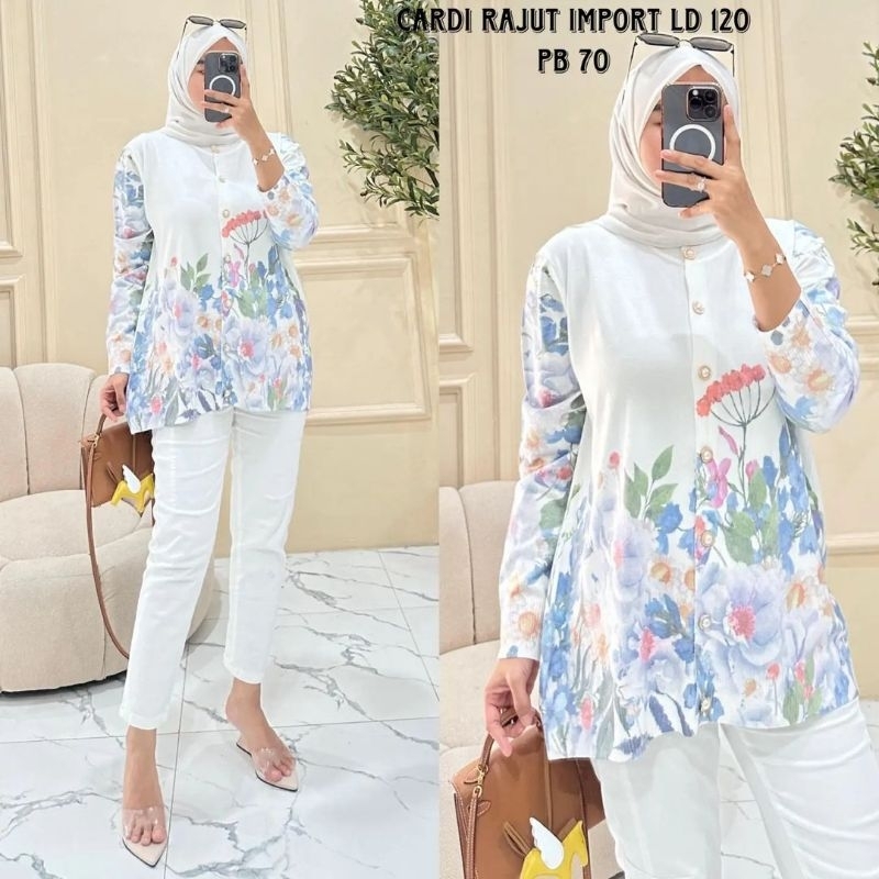 Cardi Bunga Rajut Import