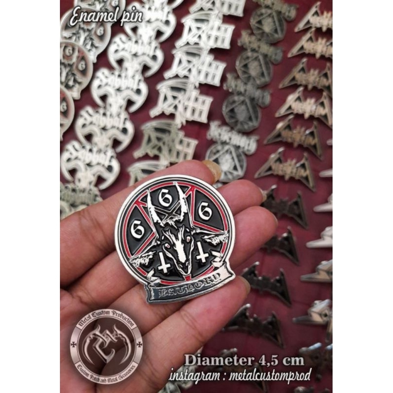 Enamel Pin Badge Metal Bathory 666 / Pin Badge / Pin Metal / Enamel Pin Besi Cor / Enamel Pin Besi /
