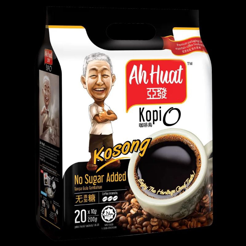 

Kopi Ah Huat White Coffee Smooth | gold medal | extra rich | Kopi O | hazelnut & cane sugar | Lowfat malaysia original