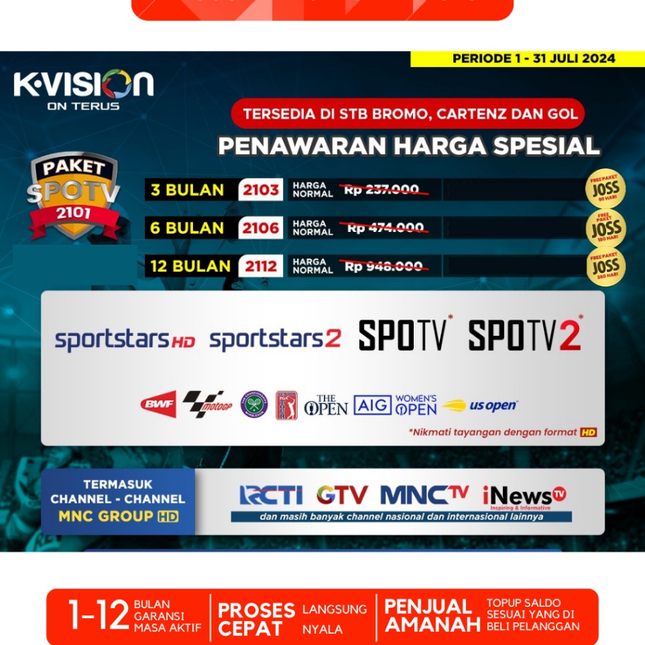 Paket SPOTV KVISION Kvision MotoGP Bton