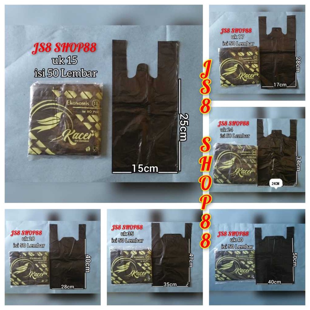 ISI 1 IKAT HD KANTONG PLASTIK KRESEK HITAM KACER EKONOMIS 15 17 24 2 35 4 1 ASLI MEREK KACERR