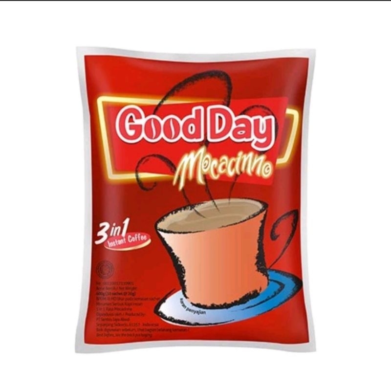 

GOOD DAY MOCACINO 20gr 10 sachet / GOOD DAY MOCCACINO BAG 20gr 30 sachet